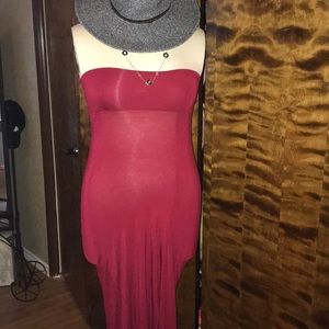 Deep Red Maxi Skirt worn as a dress👍🏻